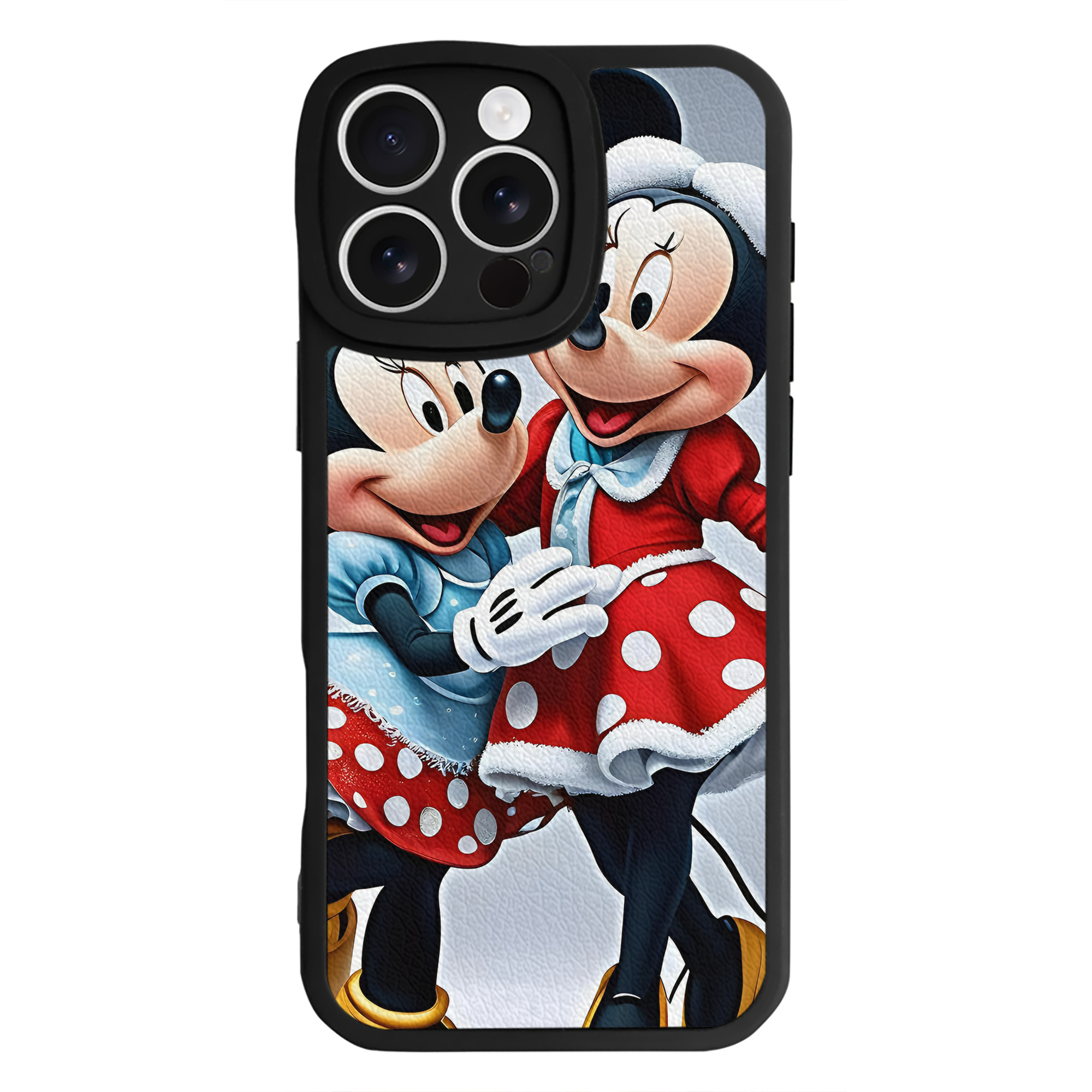 （画像用） ミッキーマウス Mickey Mouse 【iPhone 16シリーズ対応】シリコンスマホケース（レザー調） 材質：シリコン